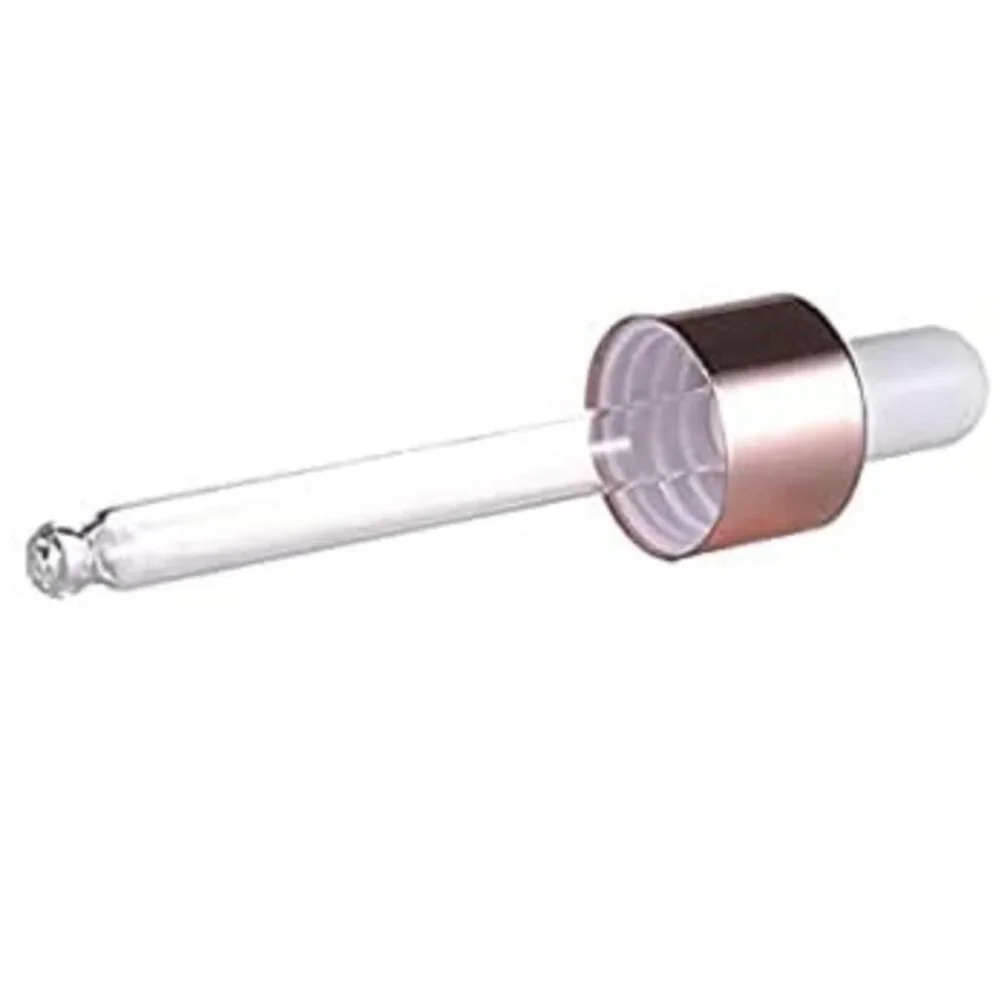 Two-Pack Pink Glass Dropper Bottles With Rose Gold Lids,15ml